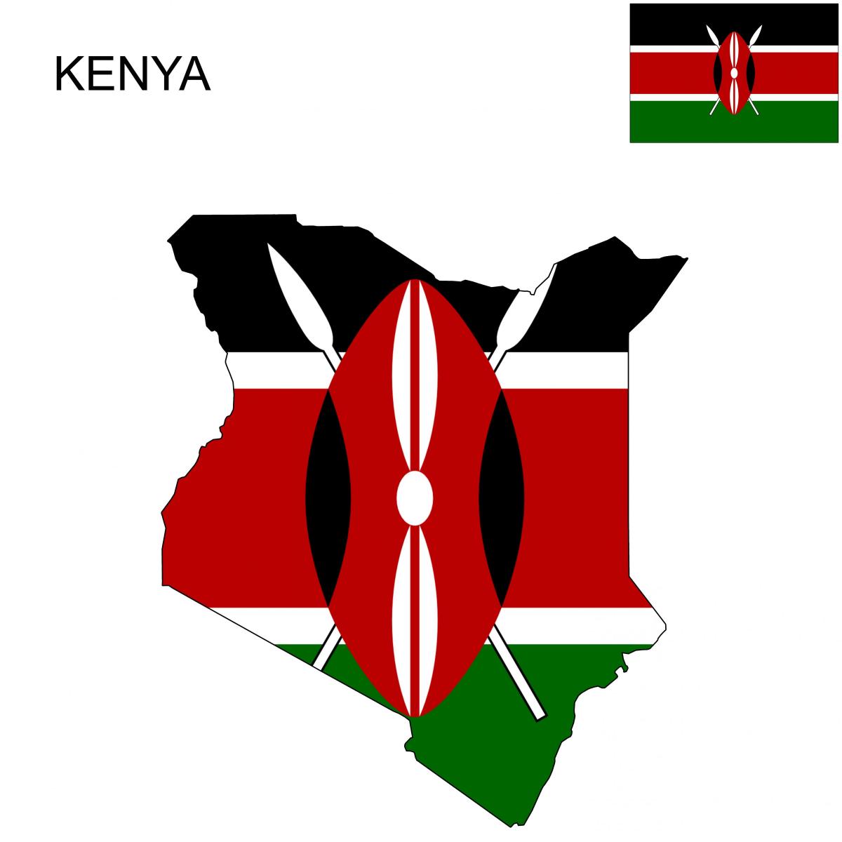 kart over Kenya flagg