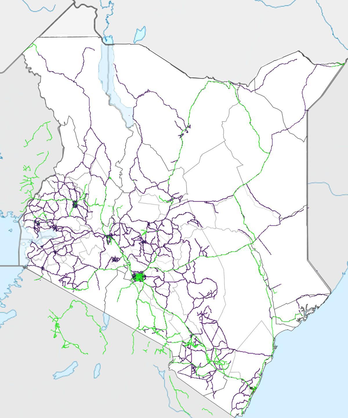 kart over Kenya jernbane