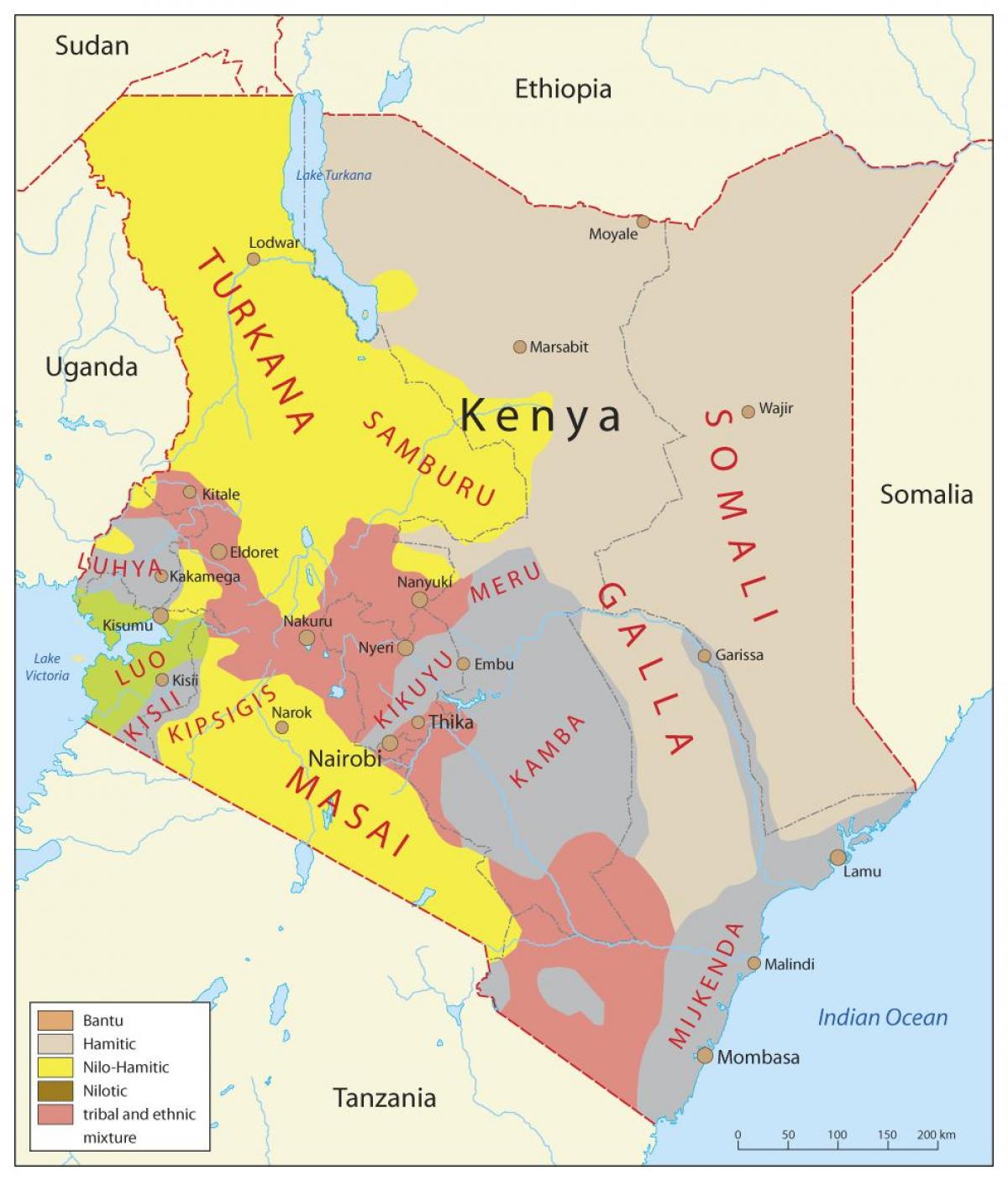Kenya etniske kart