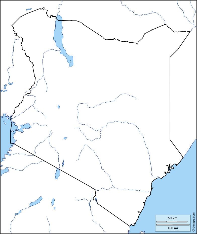 kart over blanke kart over Kenya