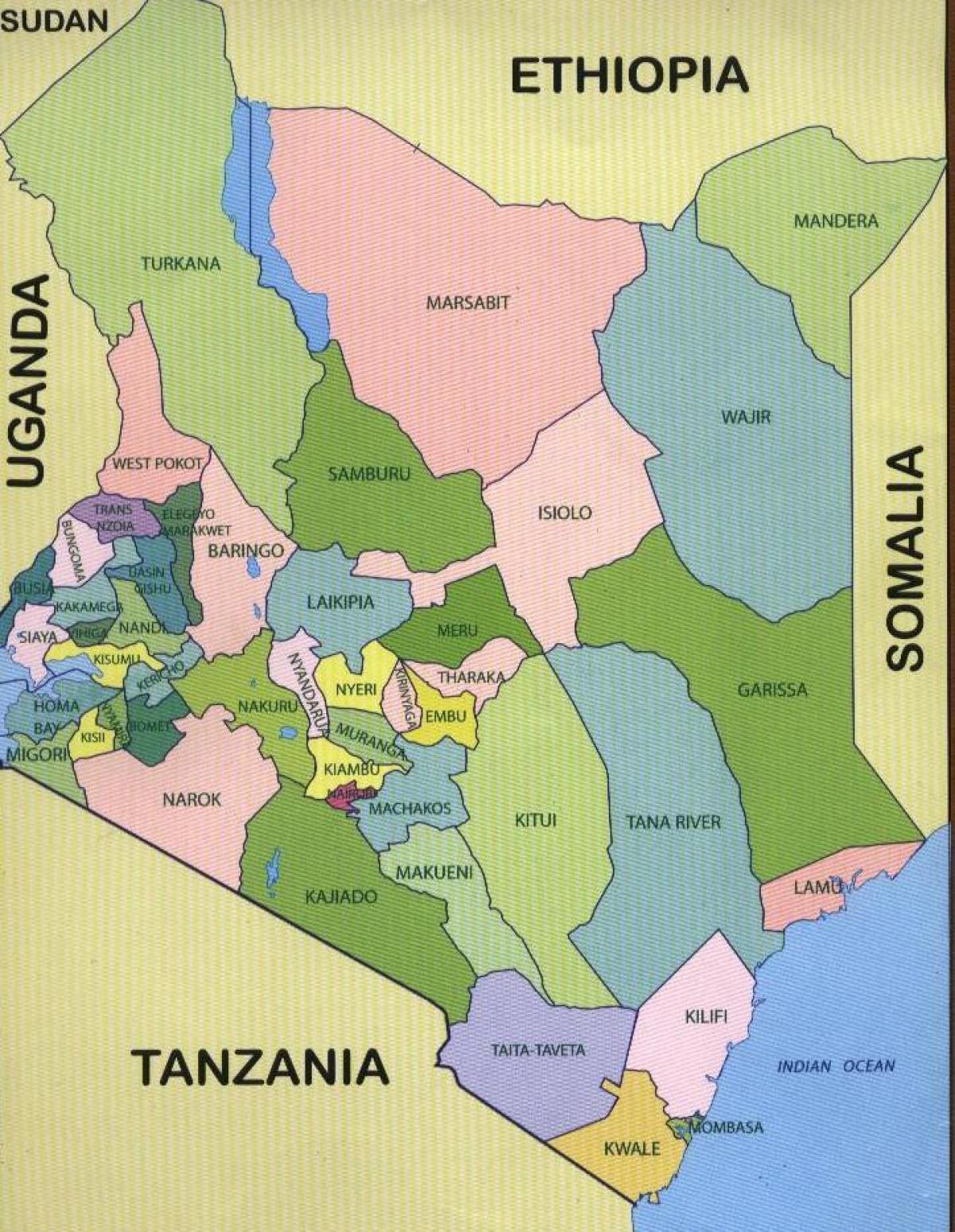 fylkene Kenya kart