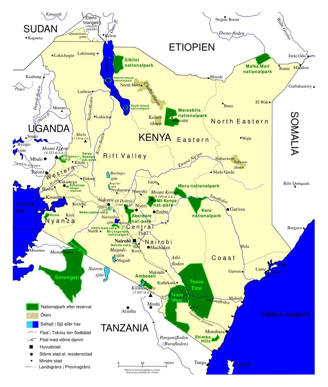 kart over Kenya fugl
