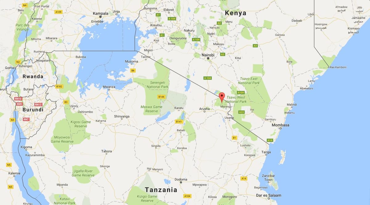 verdenskart som viser Kenya