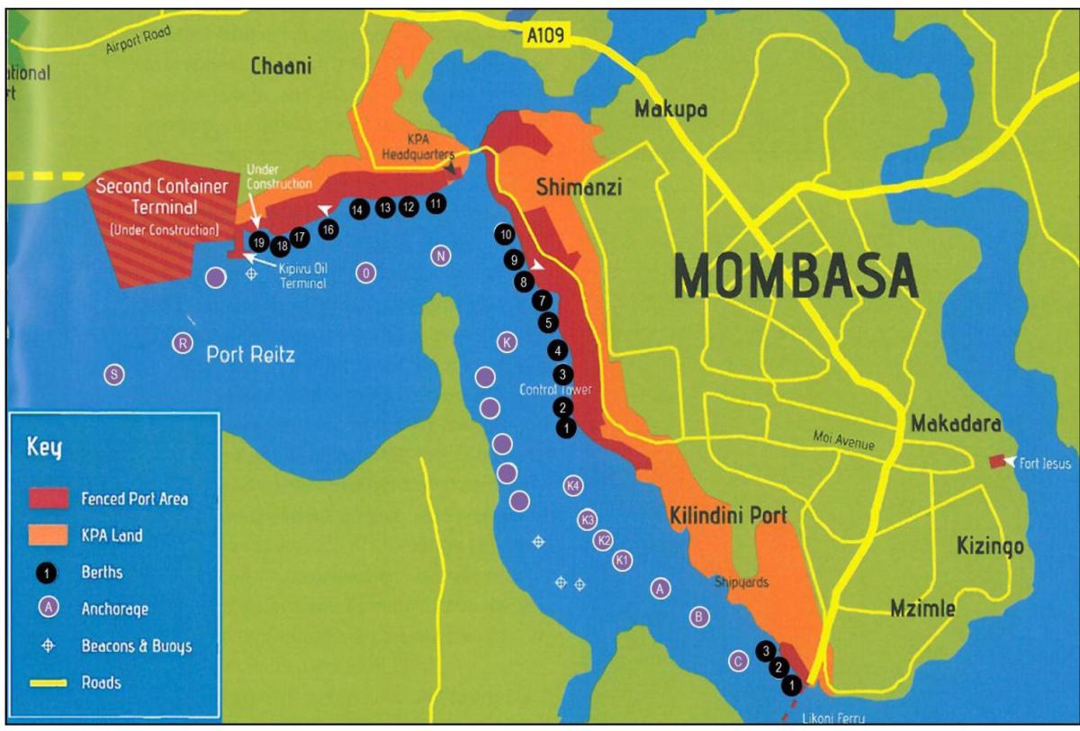 kart over Kenya mombasa