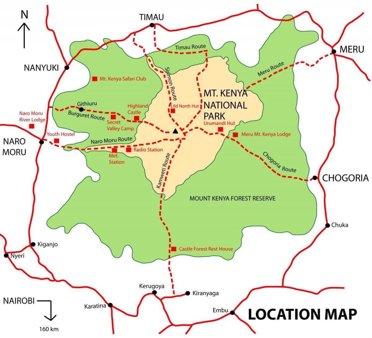 kart av mount Kenya