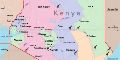 Stort kart over Kenya