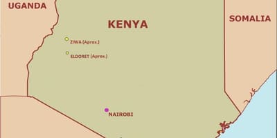 Kart av enkle kart over Kenya