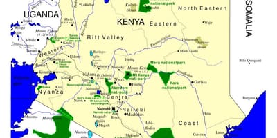 Kart over Kenya fugl