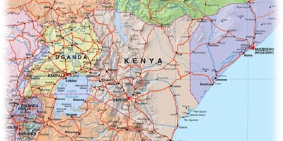 Kart over Kenya høylandet