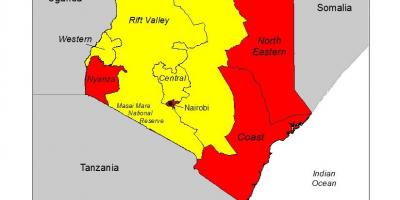 Kart over Kenya malaria
