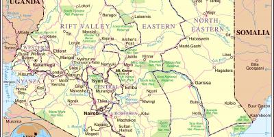 Kenya veien detaljert kart