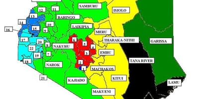 Kart av kisumu i Kenya