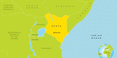 Nairobi Kenya på kartet